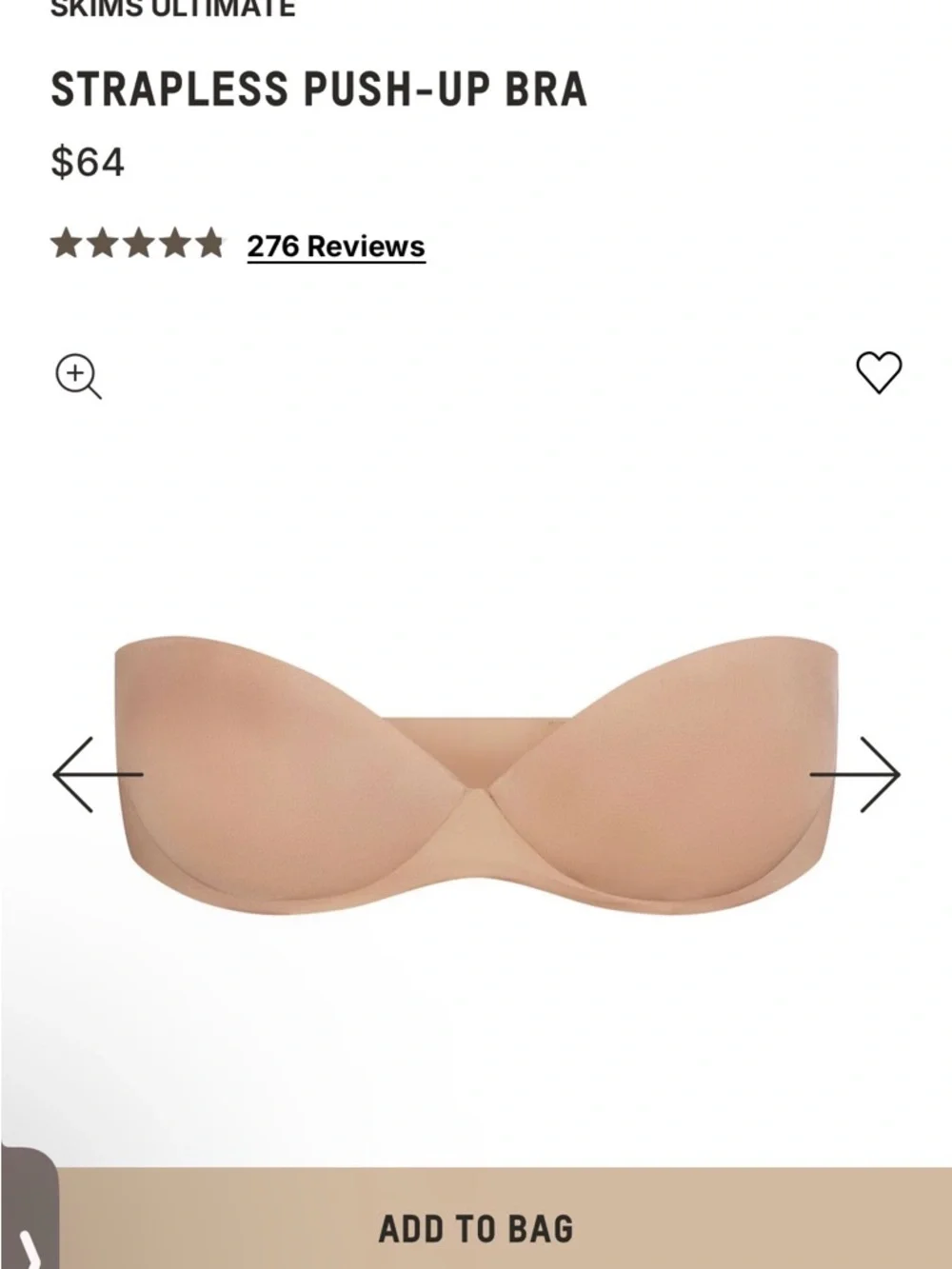 SKIMS ultimate Strapless Push-Up clay 32c nwt - Picture 6 of 6